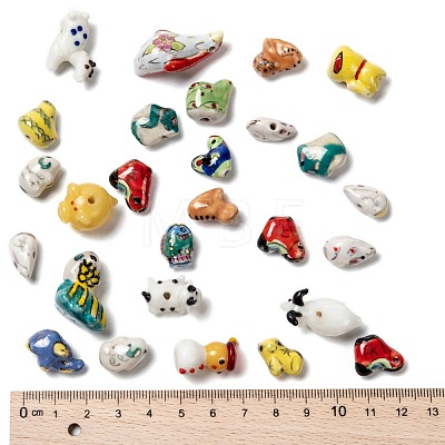 Mixed Animal Handmade Porcelain Beads PORC-L027-03-1