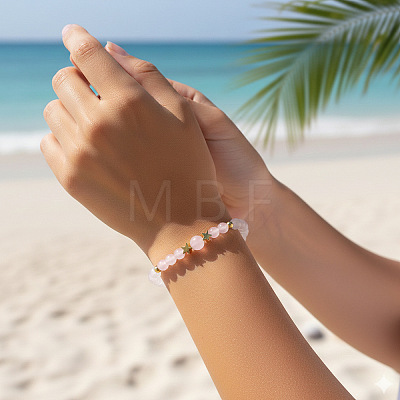 Natural Gemstone Round Beaded Stretch Bracelets for Women KW4259-1