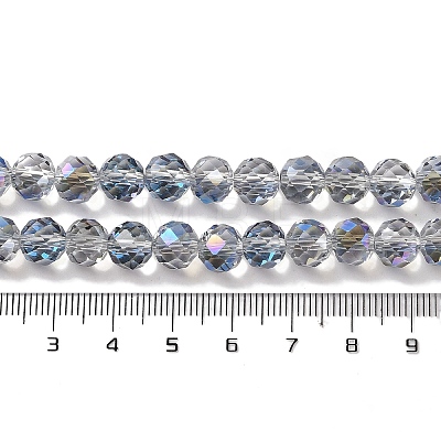 Half Rainbow Plated Electroplate Beads Strands LS-EGLA-H104-08A-HR01-1