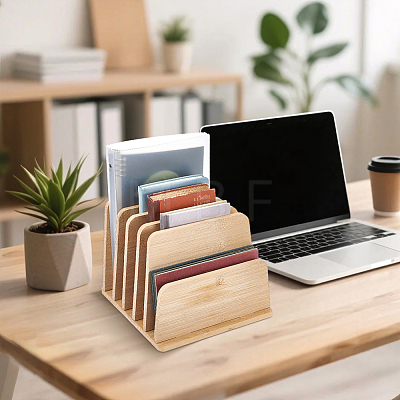 5-Slot Bamboo Slotted Display Stands ODIS-WH0038-300-1