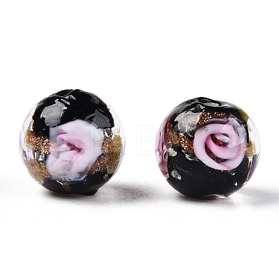 Luminous Handmade Gold Sand Lampwork Beads LAMP-T021-03A-1