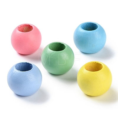 Printed Wood Beads X-WOOD-Z002-14-1