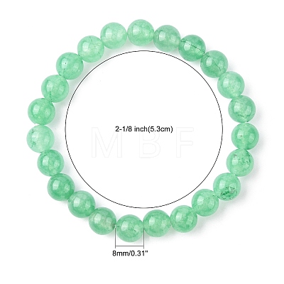 Dyed Natural Green Aventurine Beads Stretch Bracelets X-BJEW-Q305-1
