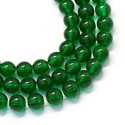 Baking Paint Transparent Glass Round Bead Strands DGLA-Q022-8mm-25-1