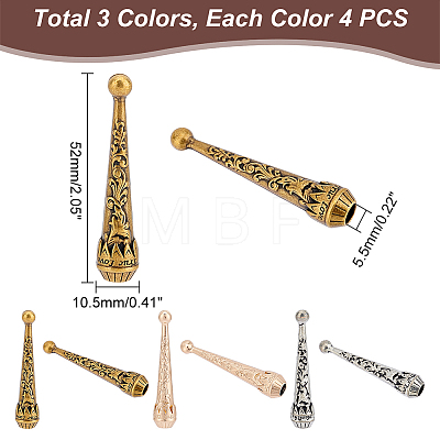   12Pcs 3 Colors Alloy Cord Ends FIND-PH0009-52-1