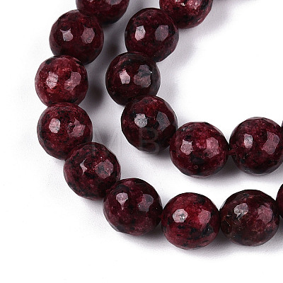Dyed Natural White Jade Beads Strands G-T139-8mm-60-03-1