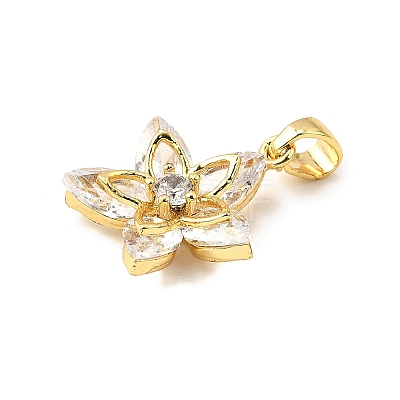 Brass Micro Pave Cubic Zirconia Pendants KK-R227-01G-1