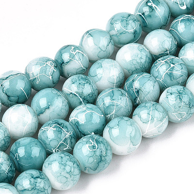 Drawbench Glass Round Beads GLAD-WH0001-01-19-1