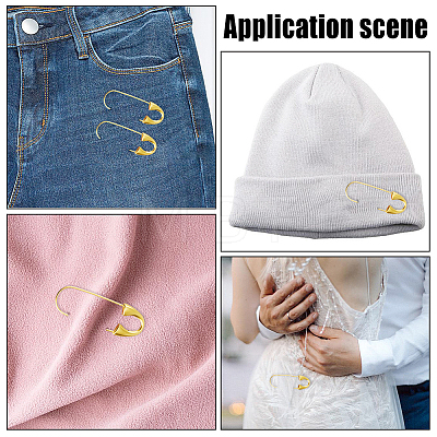 10Pcs Brass Safety Pins KK-HS0002-18-1