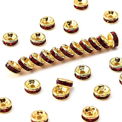 Brass Grade A Rhinestone Spacer Beads RSB036NF-09G-1