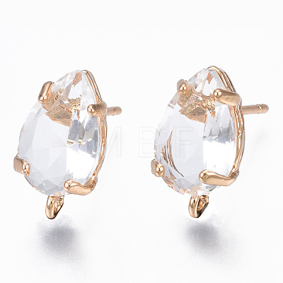 Brass Stud Earring Findings KK-S365-005-1