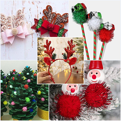 120Pcs Handmade DIY Doll Craft Pom Pom Balls FABR-SC0001-01C-01-1
