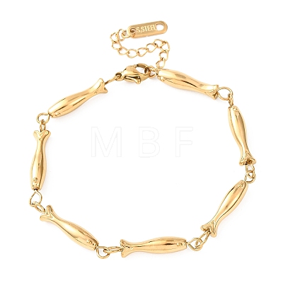 304 Stainless Steel Link Chain Bracelets for Women BJEW-K293-02G-1