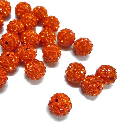 Polymer Clay Rhinestone Beads X-RB-C1438-10mm-A20-1