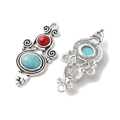 Bohemia Tibetan Style Alloy & Enamel & Synthetic Turquoise Pendants LS-FIND-T074-09AS-1