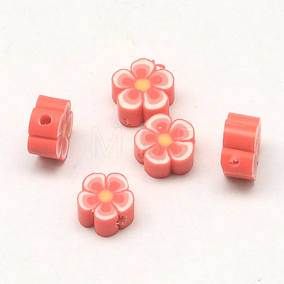 Handmade Polymer Clay Flower Plum Blossom Beads X-CLAY-Q213-12mm-M-1