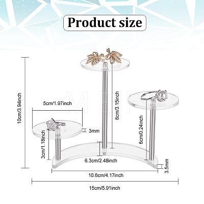 3-Tier Transparent Round Acrylic Products Display Riser Stands ODIS-WH0329-27-1