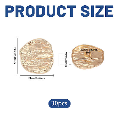 30Pcs 1-Hole Alloy Shank Buttons BUTT-CA0001-68-1