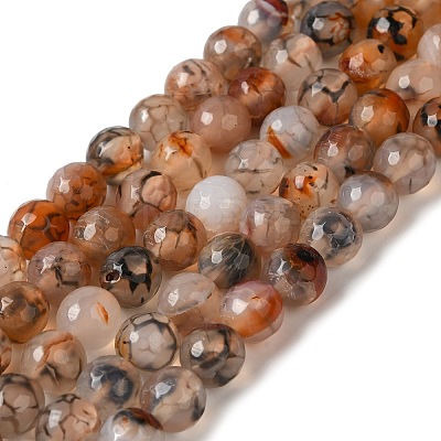 Dyed & Heated Natural Dragon Veins Agate Beads Strands G-P539-A01-08-1