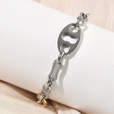 201 Stainless Steel Chain Necklaces & Chain Bracelets SJEW-G087-01GP-1