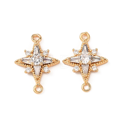 Brass Pave Clear Cubic Zirconia Links KK-T082-09G-1