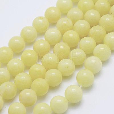 Natural Mashan Jade Round Beads Strands G-D263-8mm-XS06-1