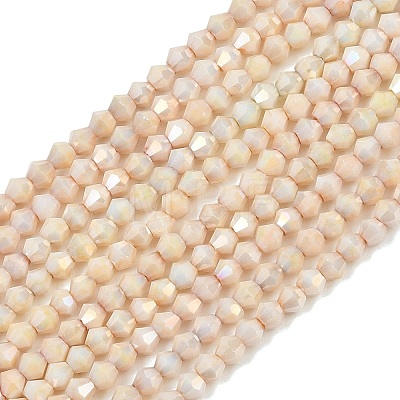 Electroplate Bicone Glass Beads Strands GL-T021-2.5x3mm-16-14-1