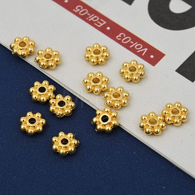 Alloy Beads Daisy Spacer Beads LF1249Y-01G-RS-1