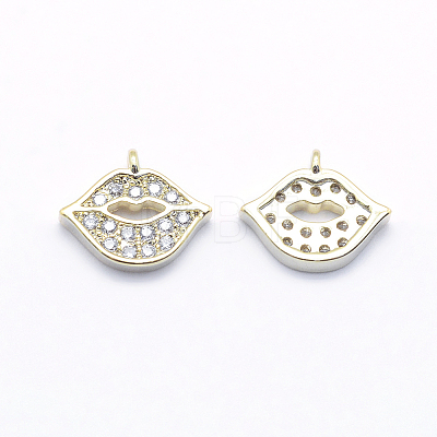 Long-Lasting Plated Brass Cubic Zirconia Charms KK-K204-012G-NF-1