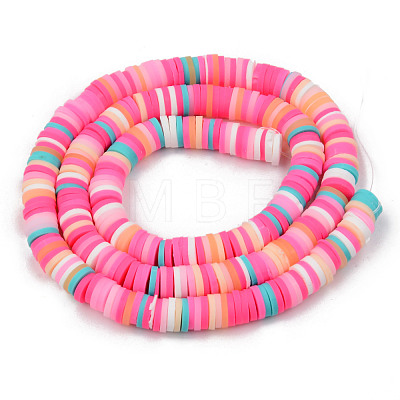 Handmade Polymer Clay Beads Strands X-CLAY-R089-6mm-099-1