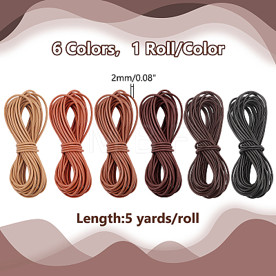   30 Yards 6 Colors Cowhide Leather Cord WL-PH0004-23A-1