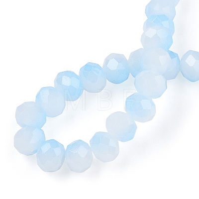 Two-Tone Imitation Jade Glass Beads Strands X-GLAA-T033-01C-06-1