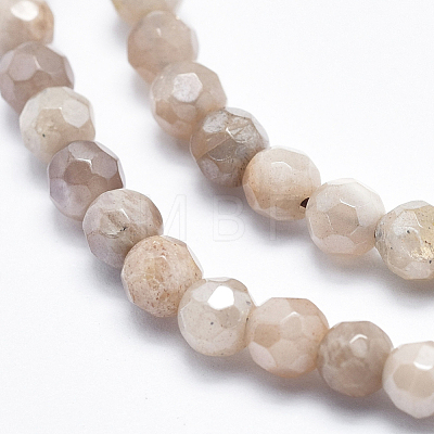 Electroplate Natural Sunstone Beads Strands G-K256-17-4mm-1