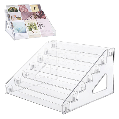 7-layer Rectangle Plastic Badge Organizer Display Risers ODIS-WH0079-097-1
