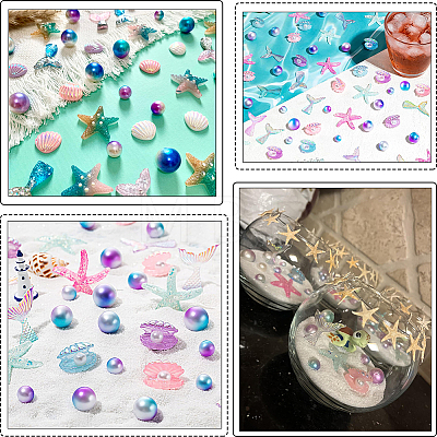 320Pcs 3 Styles Rainbow Acrylic Imitation Pearl Beads OACR-SP0002-30-1