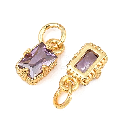 Brass Pave Cubic Zirconia Charms KK-K340-50G-07-1