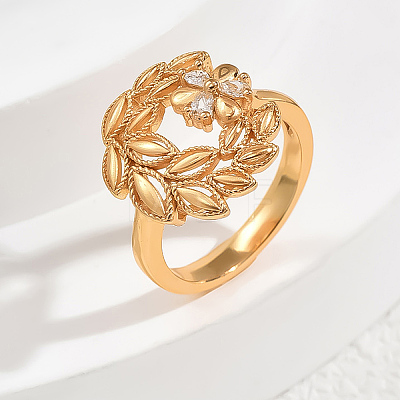 Brass Pave Cubic Zirconia Finger Rings for Women SB6672-2-1