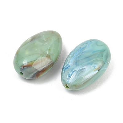 Two Tone Opaque Acrylic Imitation Gemstone Beads OACR-T033-10B-1