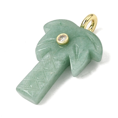 Natural Green Aventurine Carved Pendants G-C282-04E-1