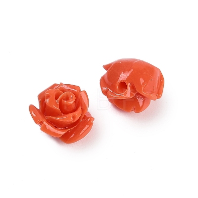 Synthetic Coral Carved Beads CORA-M001-07P-1