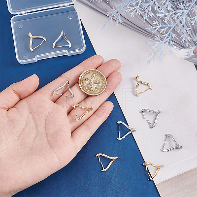   10Pcs 2 Colors Rack Plating Brass Micro Pave Cubic Zirconia Ice Pick Pinch Bails FIND-PH0006-05-1