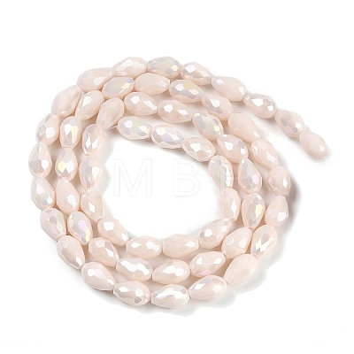 Opaque Solid Color Electroplate Glass Beads Strands X-EGLA-N013-P4mm-B08-1
