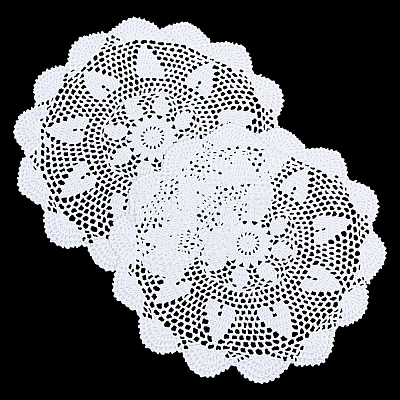 Cotton Braided Hollow Flower Placemats AJEW-WH0368-06-1