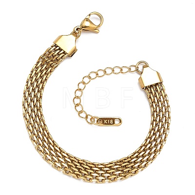 Ion Plating(IP) 304 Stainless Steel Mesh Chain Bracelet X-BJEW-G669-14G-1