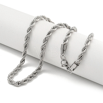 Non-Tarnish 201 Stainless Steel Rope Chain Necklaces for Women and Men NJEW-F322-02P-01-1