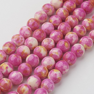 Natural Ocean White Jade Bead Strands G-G916-8mm-03-1