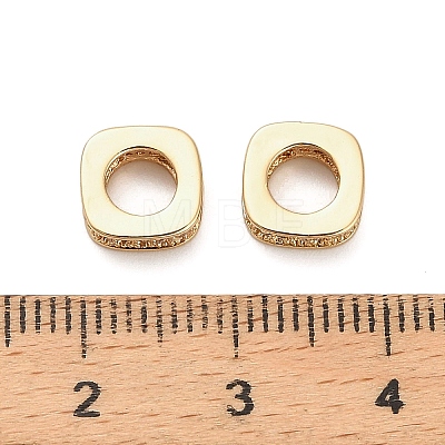 Brass Micro Pave Cubic Zirconia European Beads KK-K374-14G-1