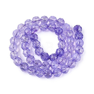 Crackle Transparent Glass Beads Strands GLAA-Q108-02A-06-1