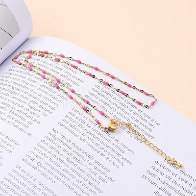 304 Stainless Steel Link Chain Necklaces NJEW-JN03084-03-1