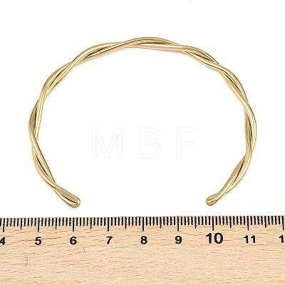 304 Stainless Steel Cuff Bangles for Women BJEW-L717-01G-1